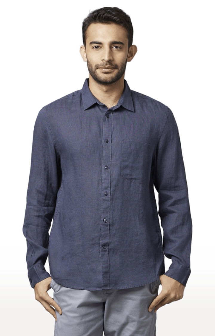 celio | Men's Grey Solid Casual Shirts 0