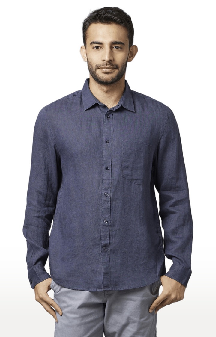 celio | Men's Grey Solid Casual Shirts 0