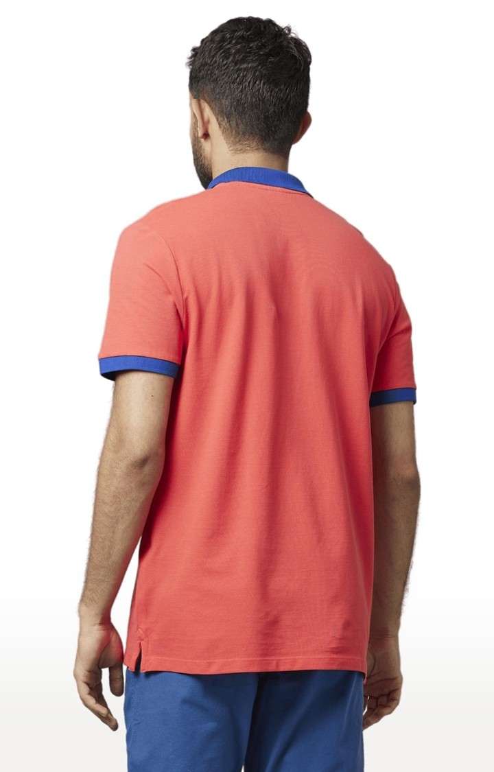Men's Orange Solid Polos