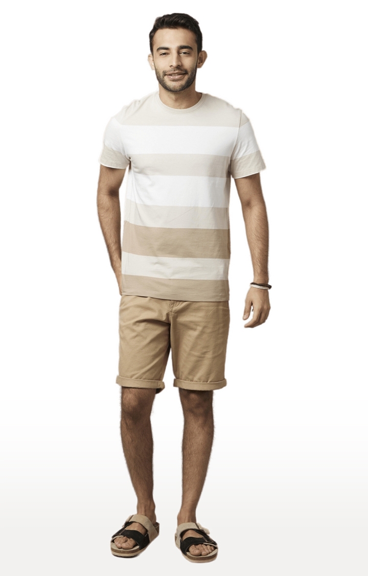 celio | Men's Brown Cotton Solid Shorts 1
