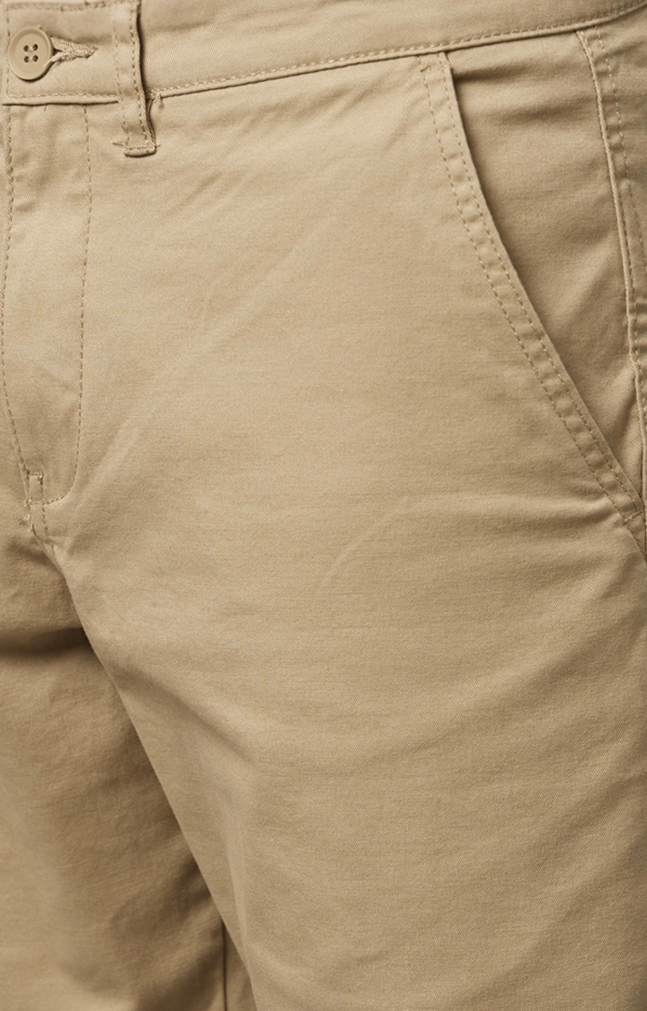 celio | Men's Brown Cotton Solid Shorts 5
