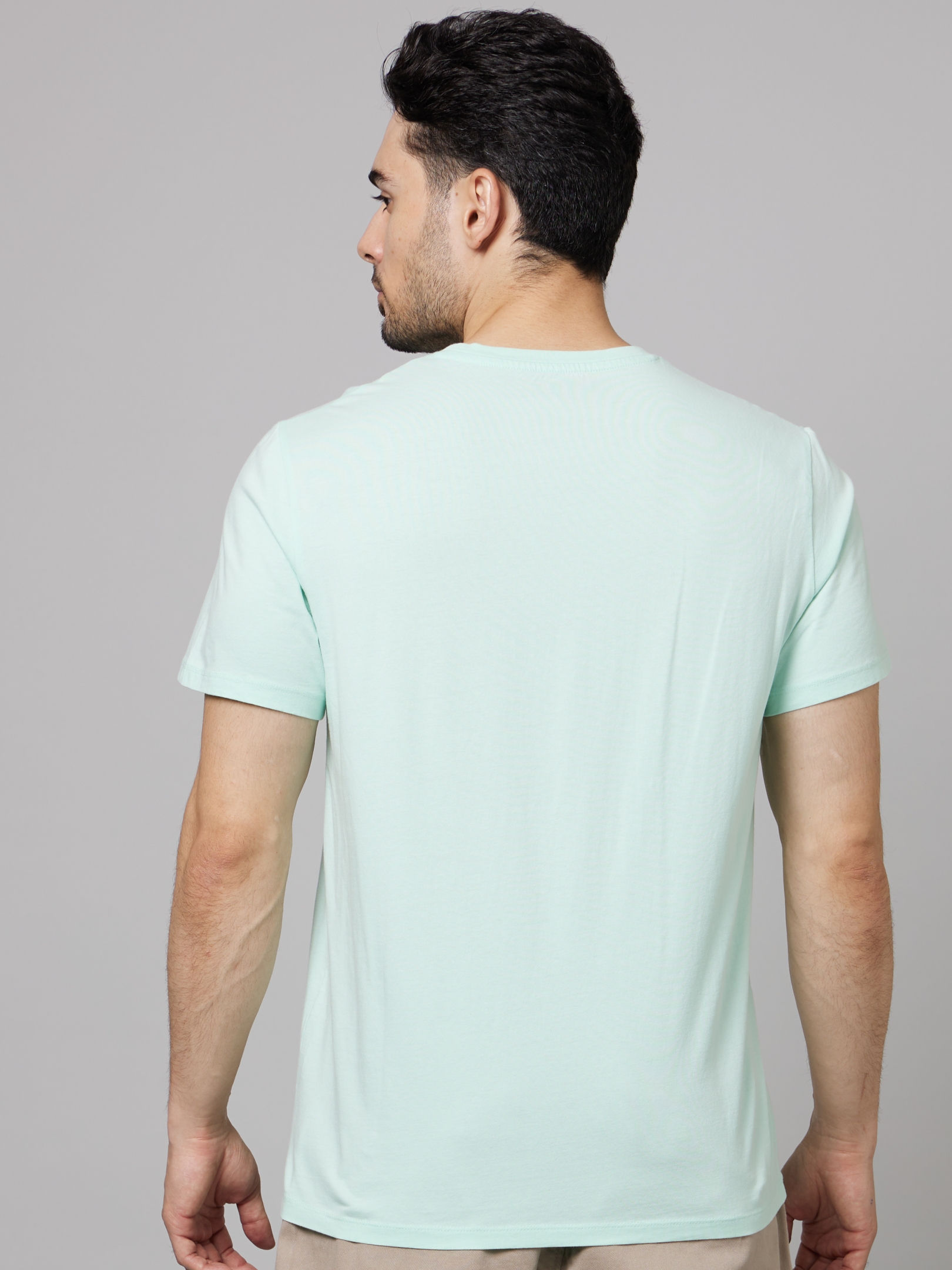 Men's Green Graphics Regular T-Shirts