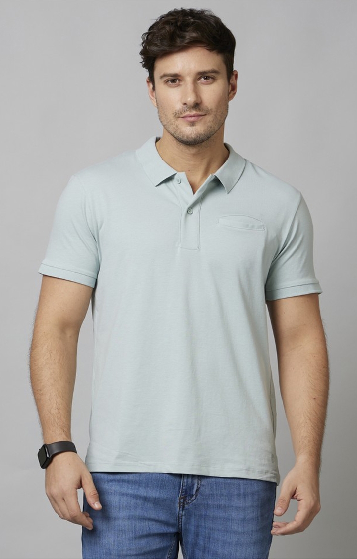 celio | Men's Grey Solid Polos