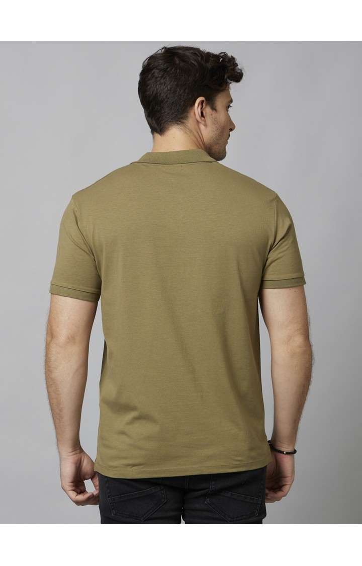 Men's Green Solid Polos