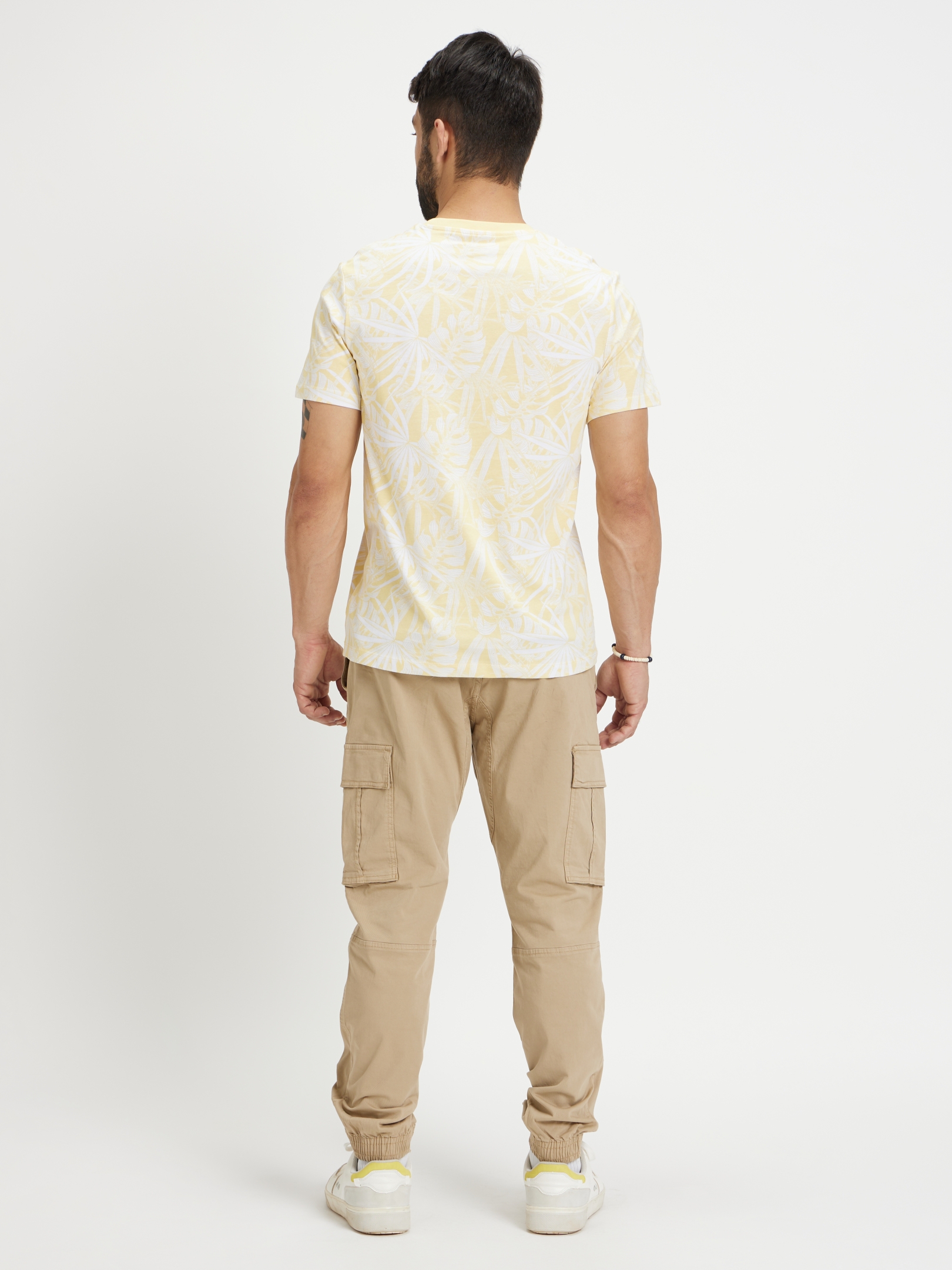 Men's Yellow Tropical Regular T-Shirts