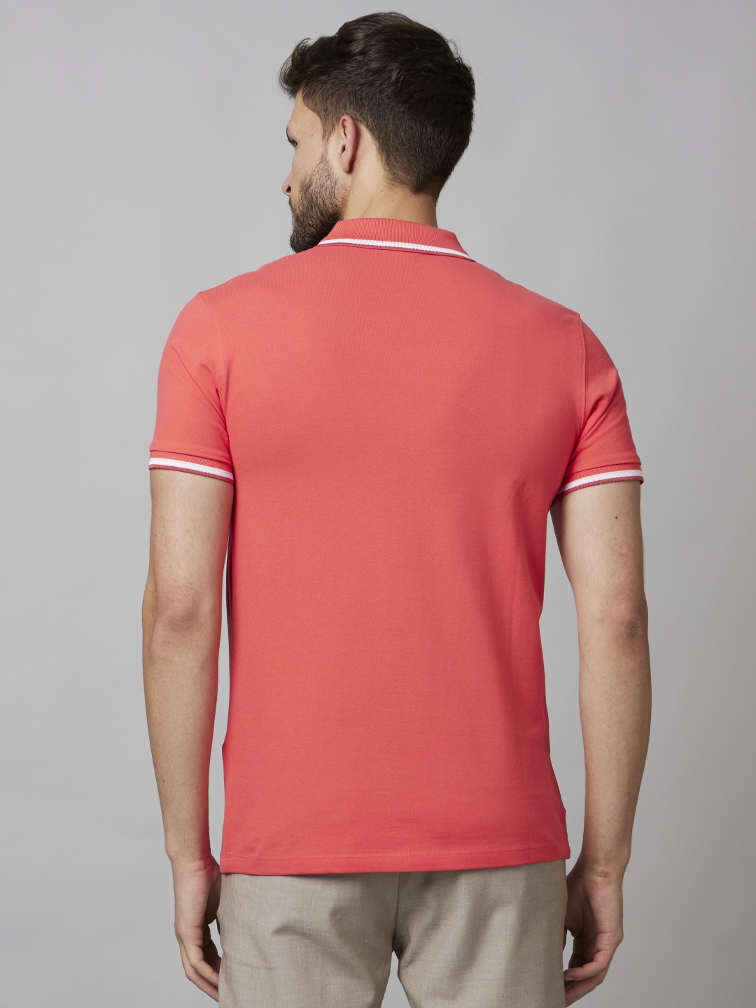 Men's Pink Solid Polos