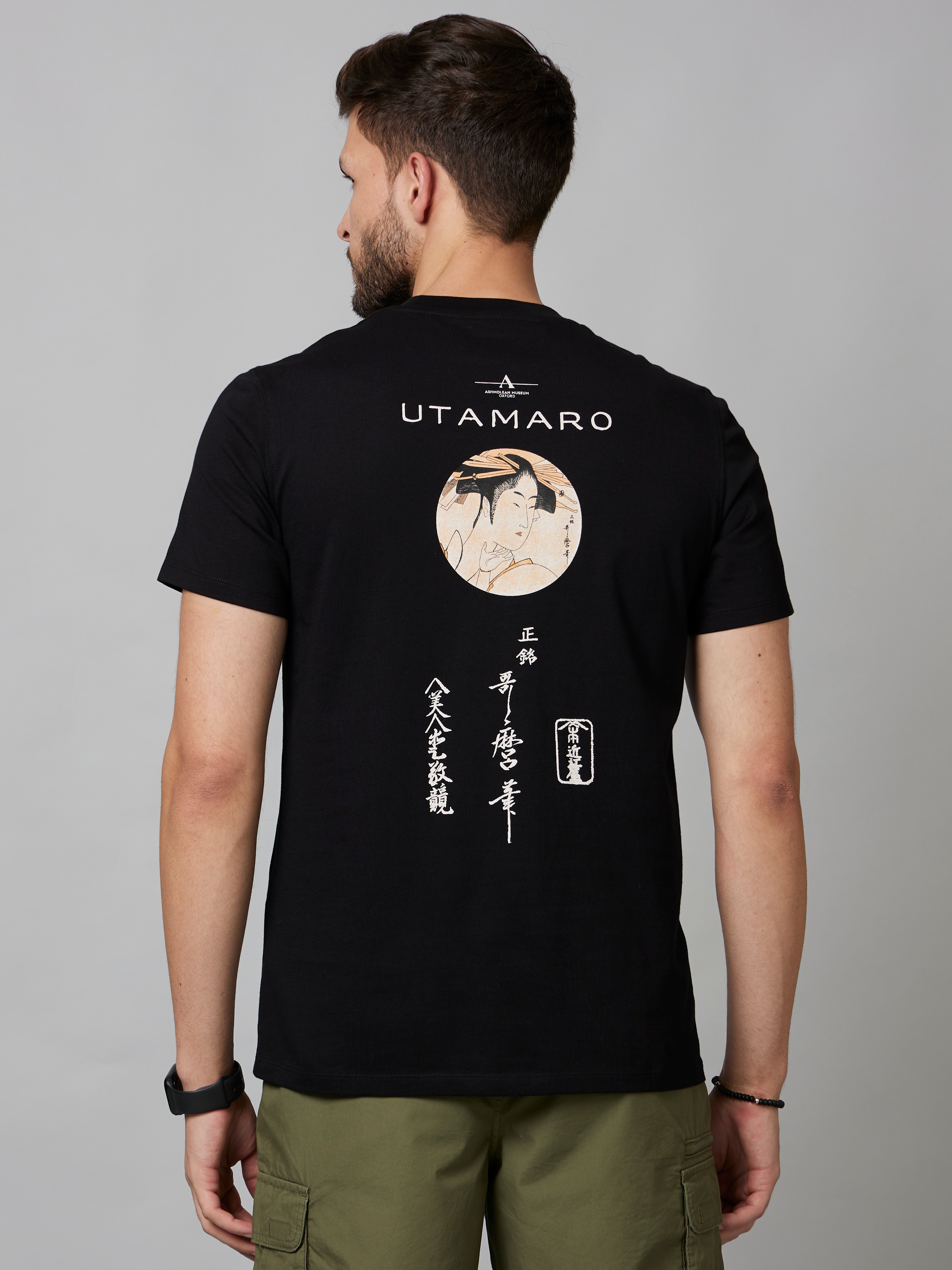 Men's Black Graphics Regular T-Shirts