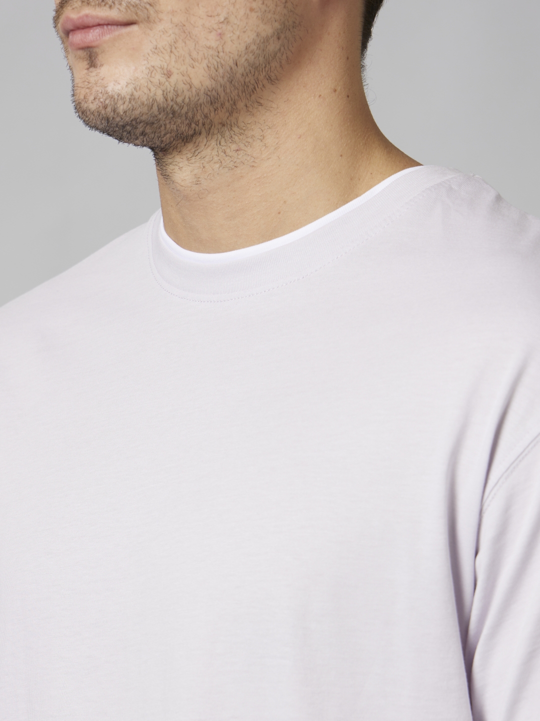 Men's Purple Solid Boxy T-Shirt