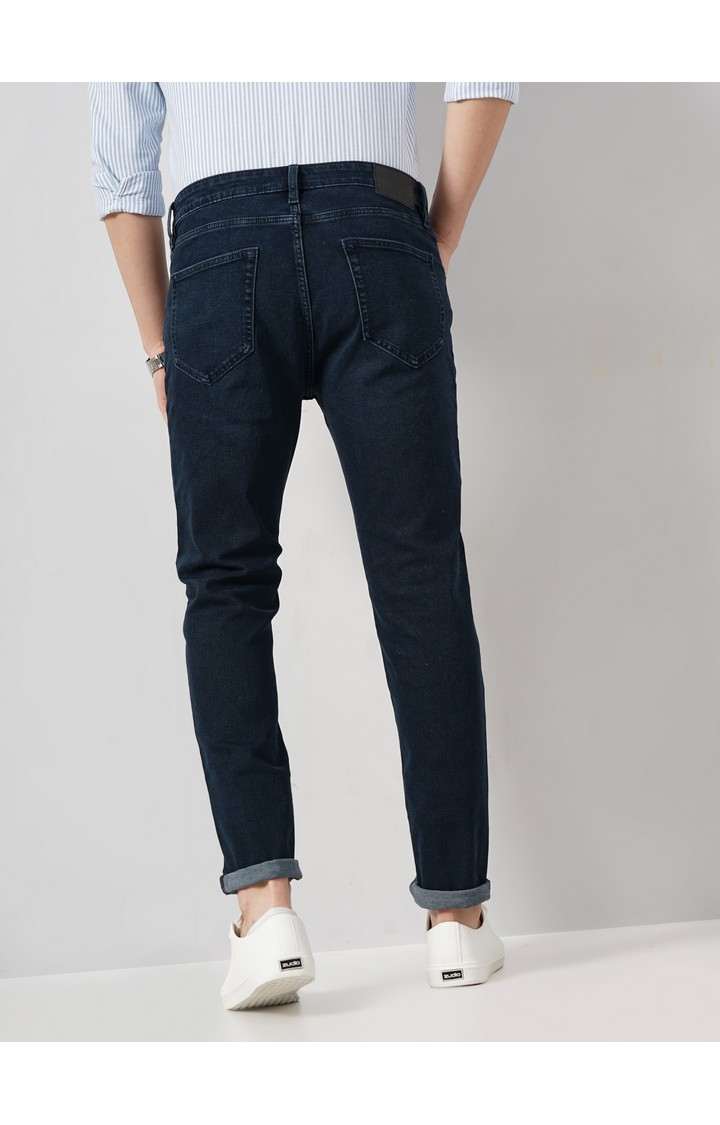 Celio Men Black Solid Slim Fit Cotton Stretch Twill Denim Jeans