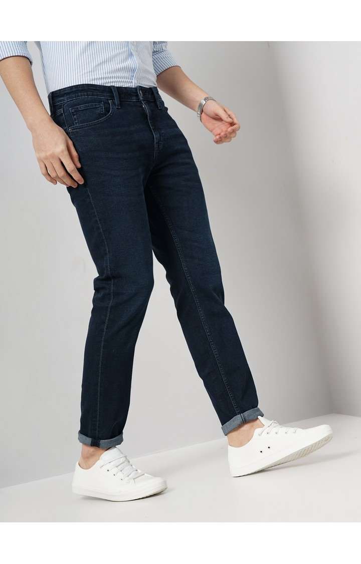 Celio Men Black Solid Slim Fit Cotton Stretch Twill Denim Jeans
