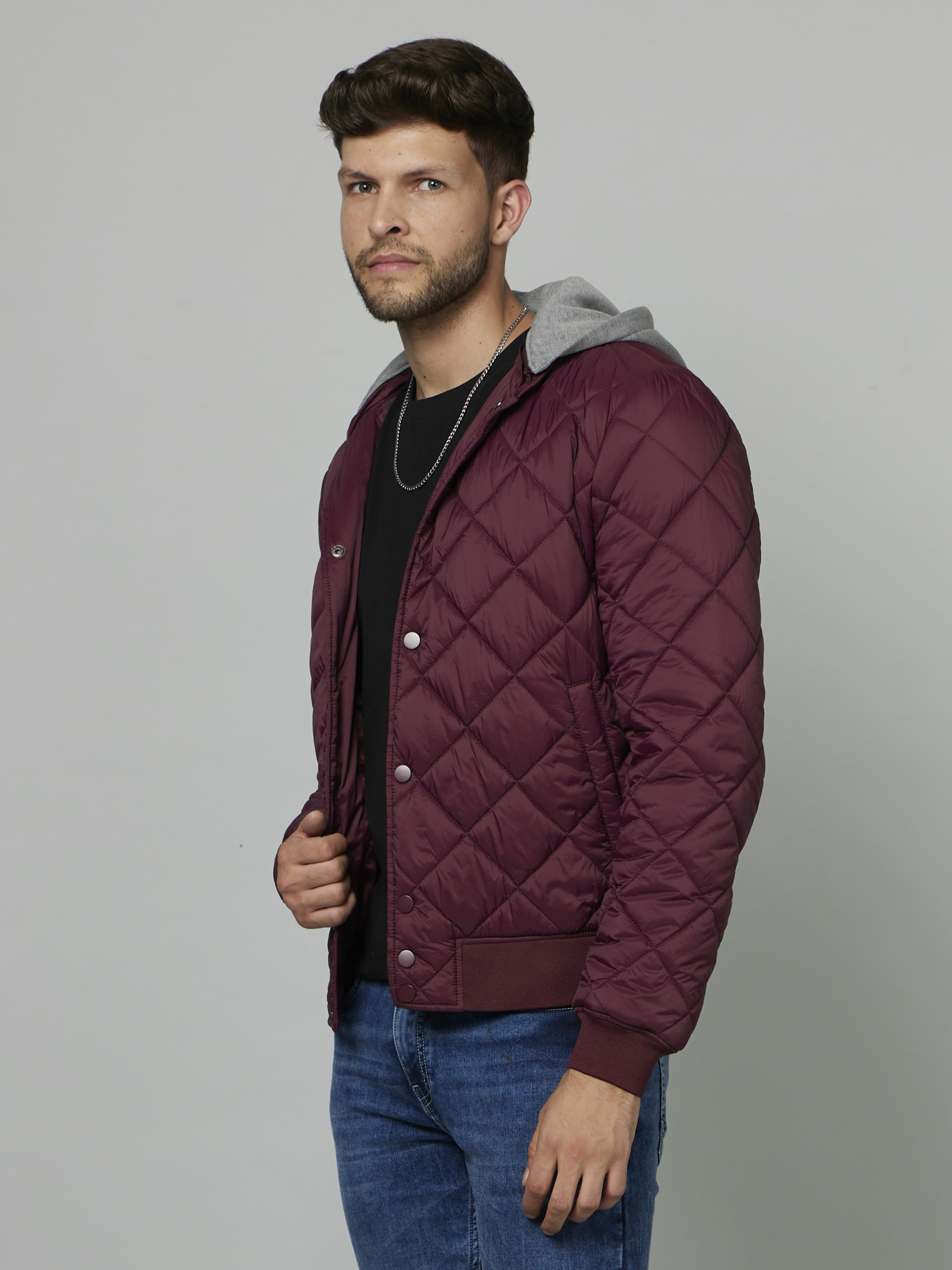 Men's Red Colourblock Bomber Jackets