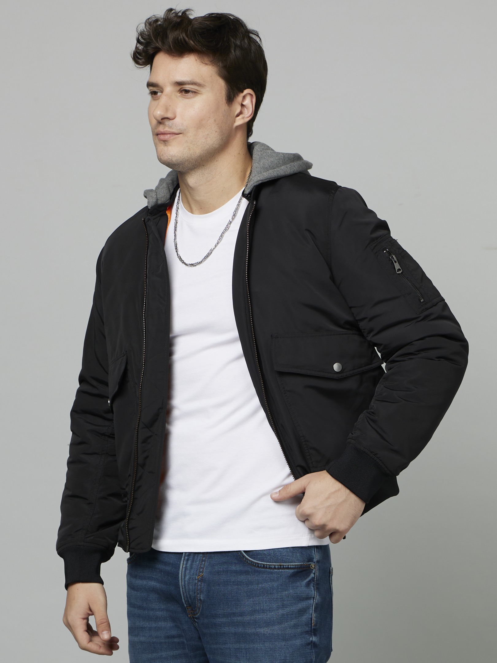 Men's Black Colourblock Western Jackets