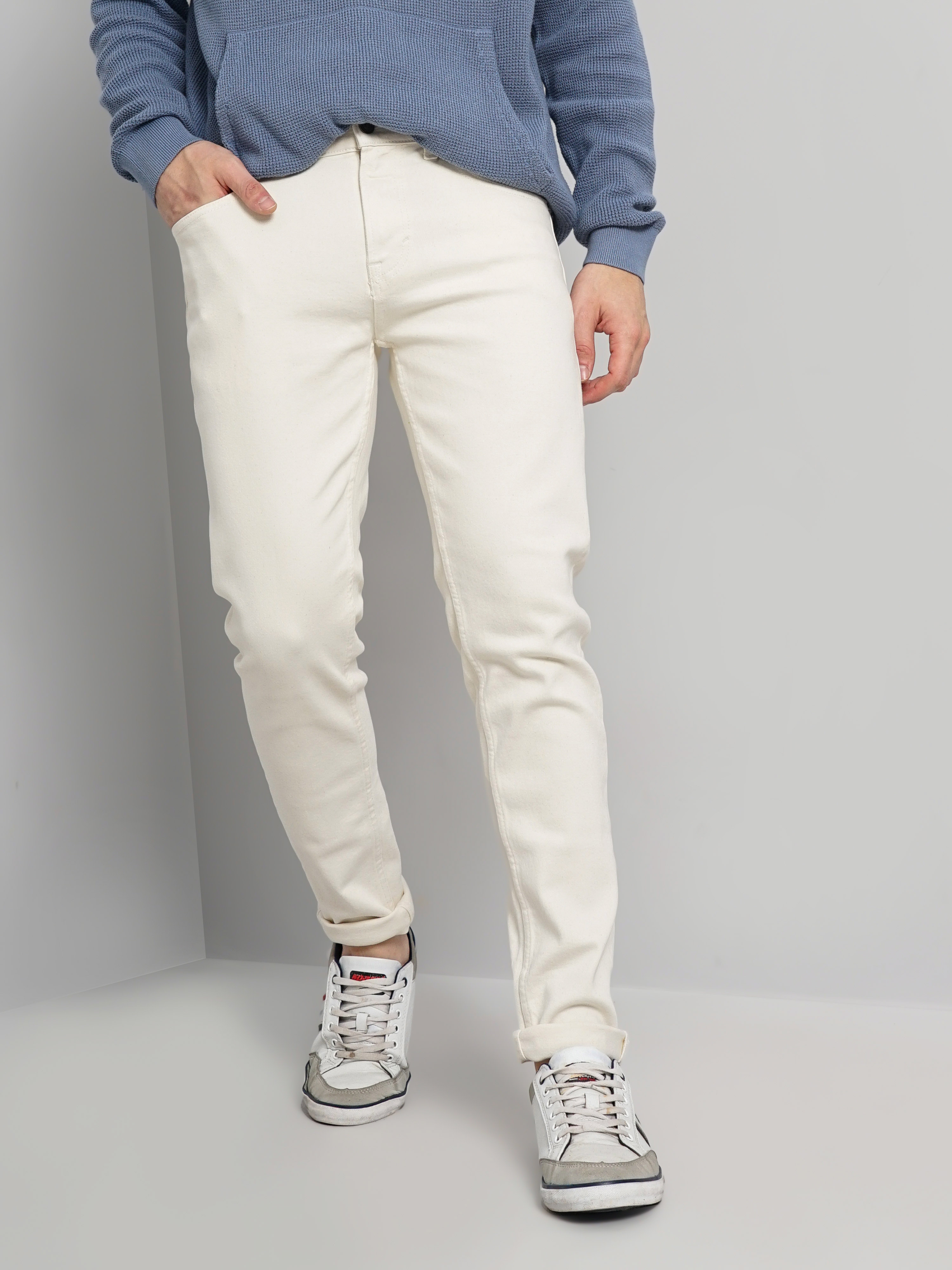 Slim Fit Stretchable White Jeans – NiftyJeans