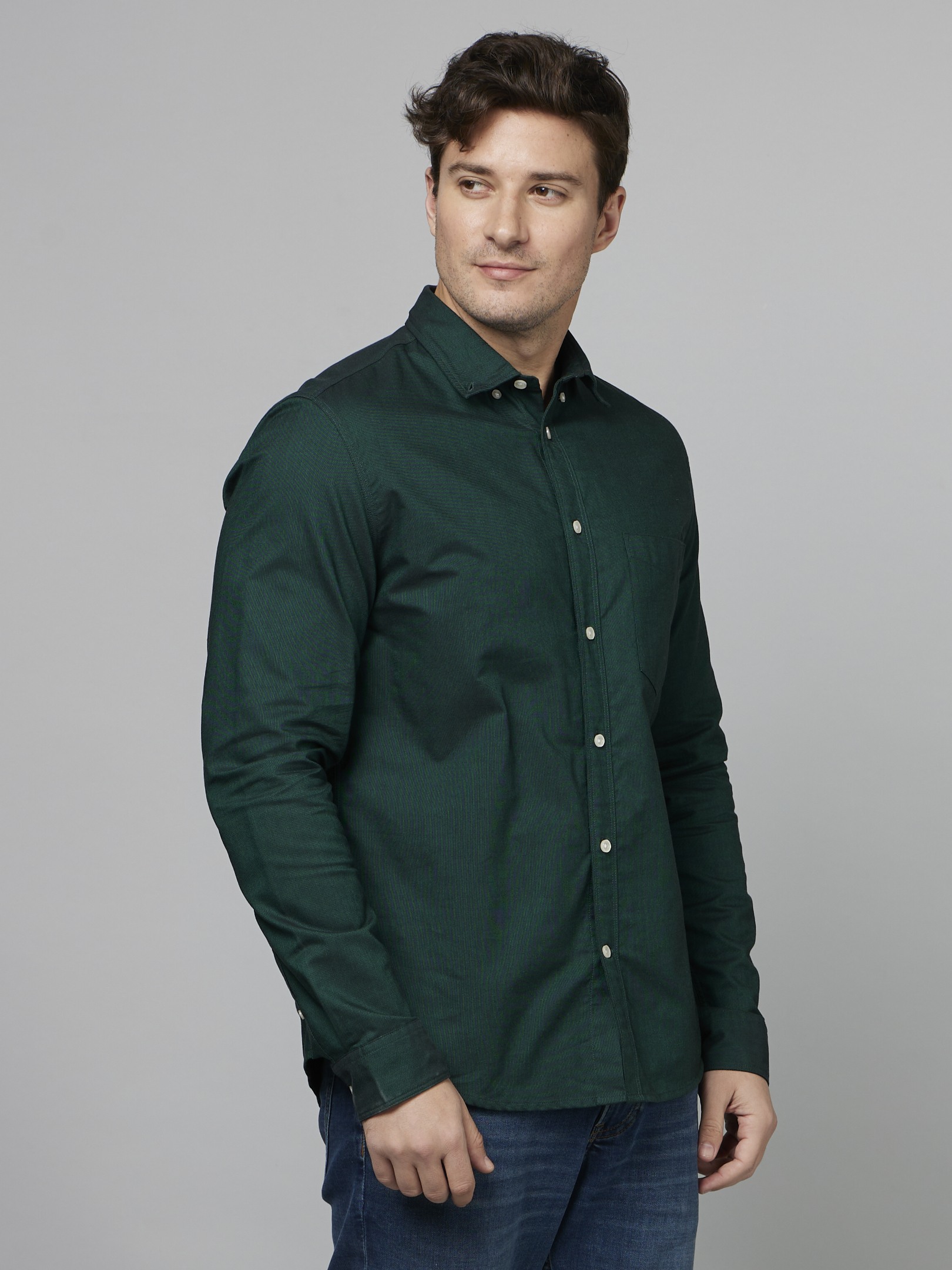 Dark green hotsell casual shirt