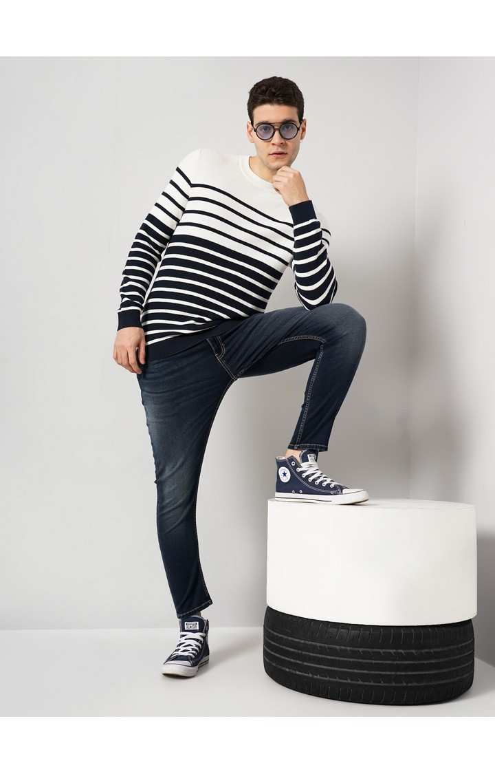Celio Men's Horizontal Stripes Sweater