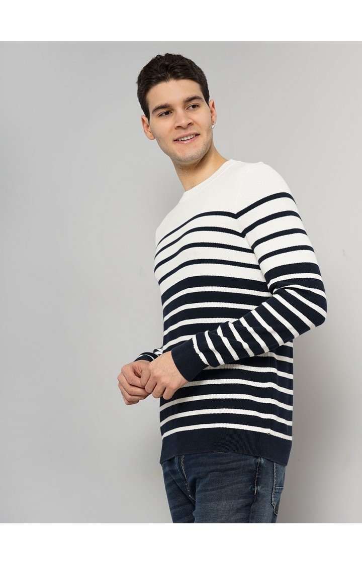 Celio Men's Horizontal Stripes Sweater