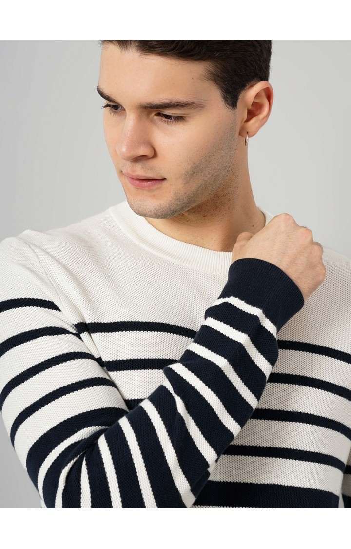 Celio Men's Horizontal Stripes Sweater