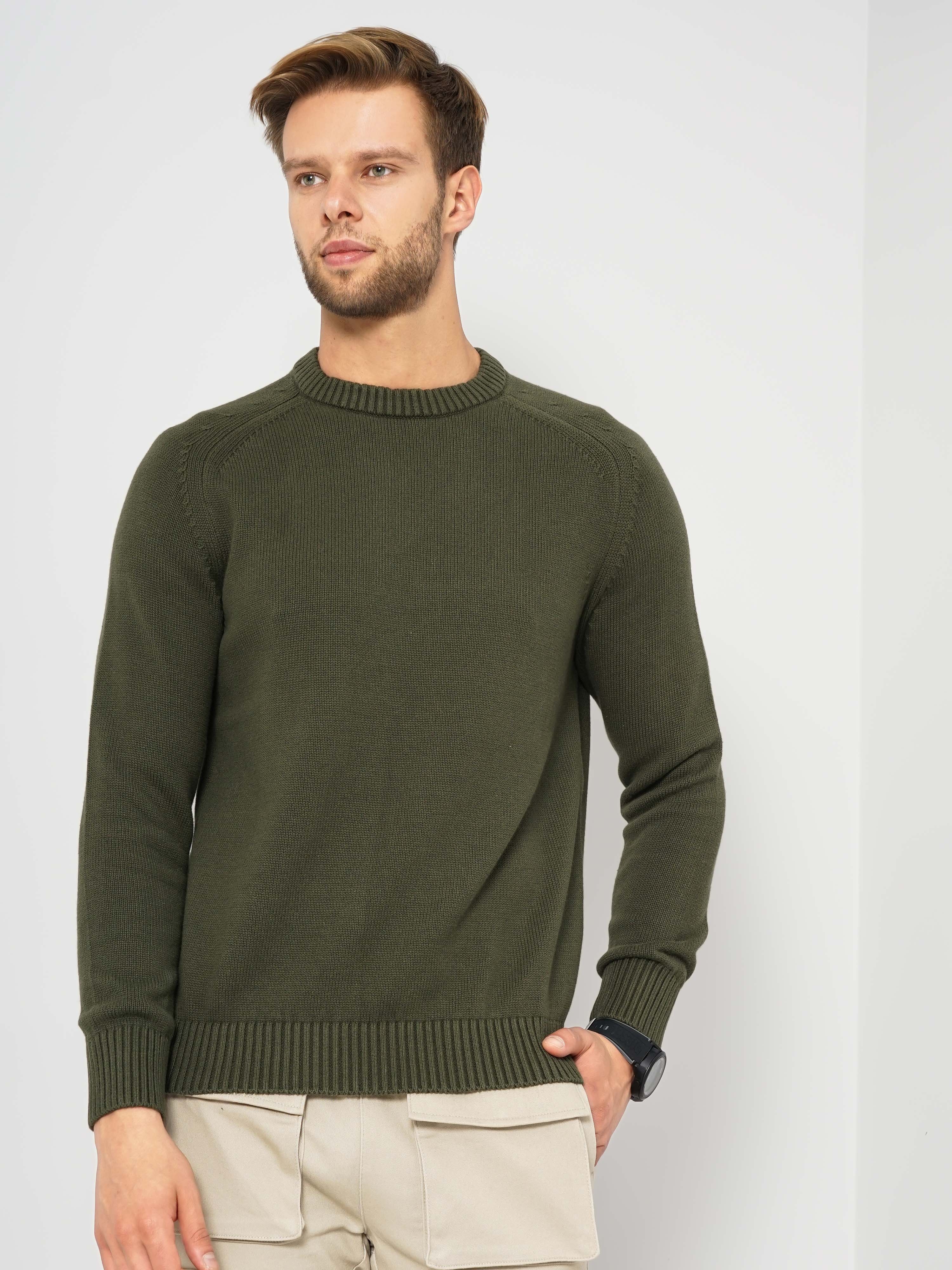 celio | Men's Green Solid Sweaters 9