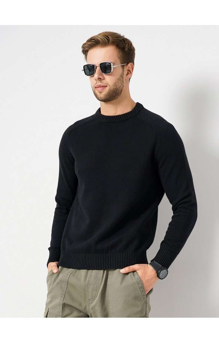 Men's Black Knitted Sweaters