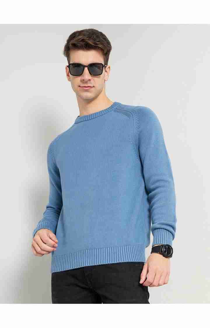 Men's Blue Knitted Sweaters