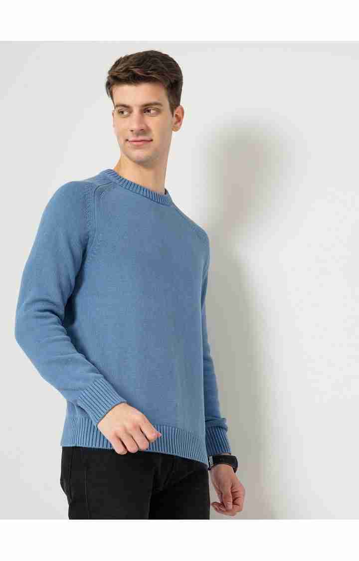 Men's Blue Knitted Sweaters