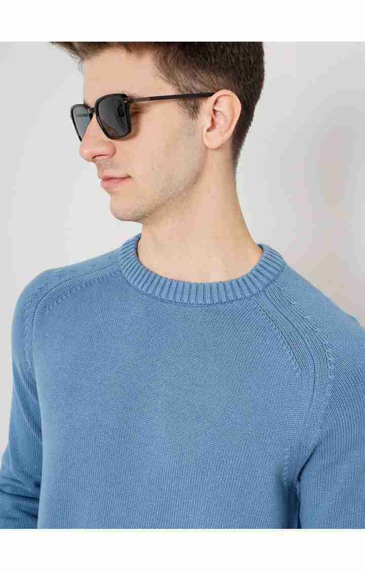 Men's Blue Knitted Sweaters