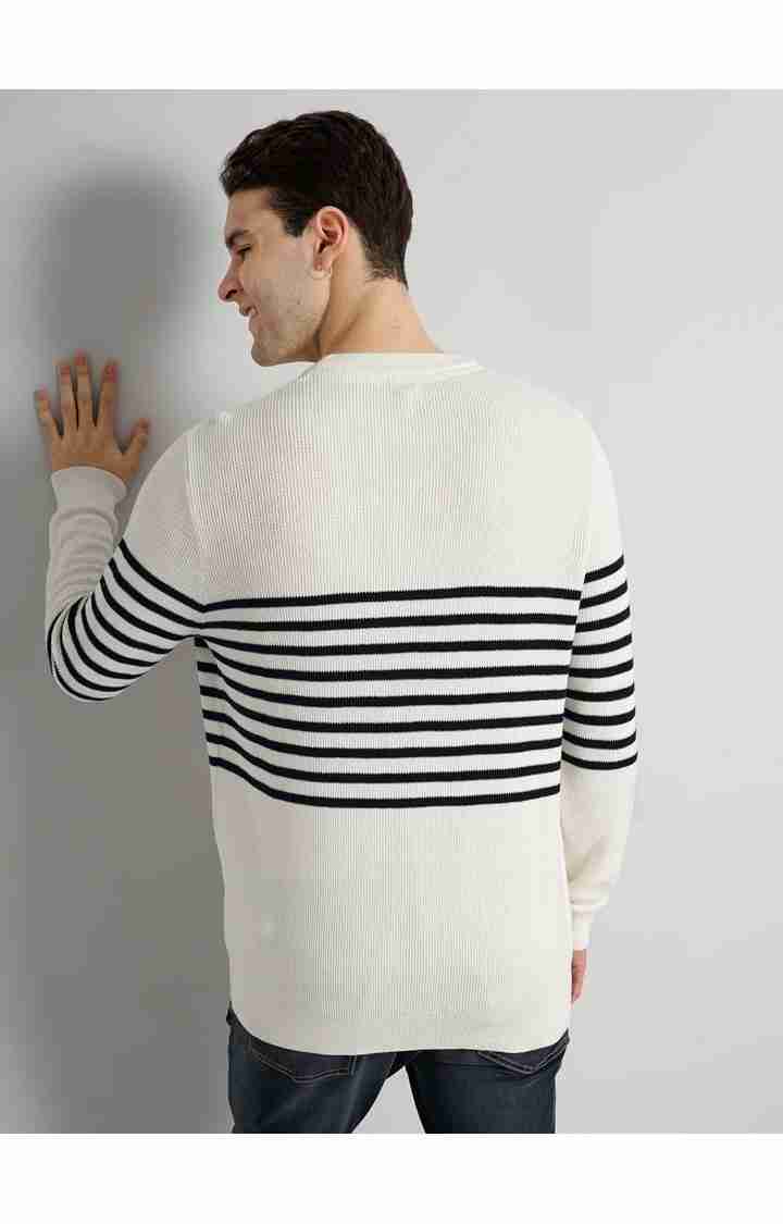 Celio Men's Horizontal Stripes Sweater