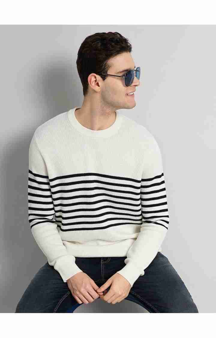 Celio Men's Horizontal Stripes Sweater