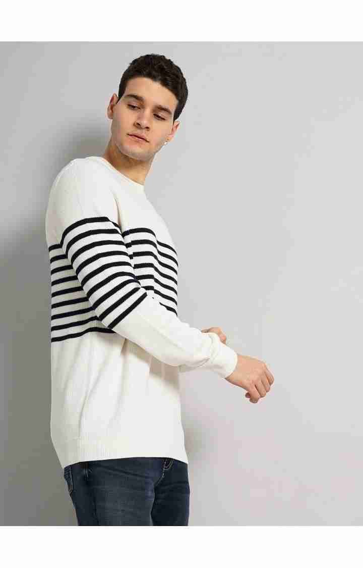 Celio Men's Horizontal Stripes Sweater