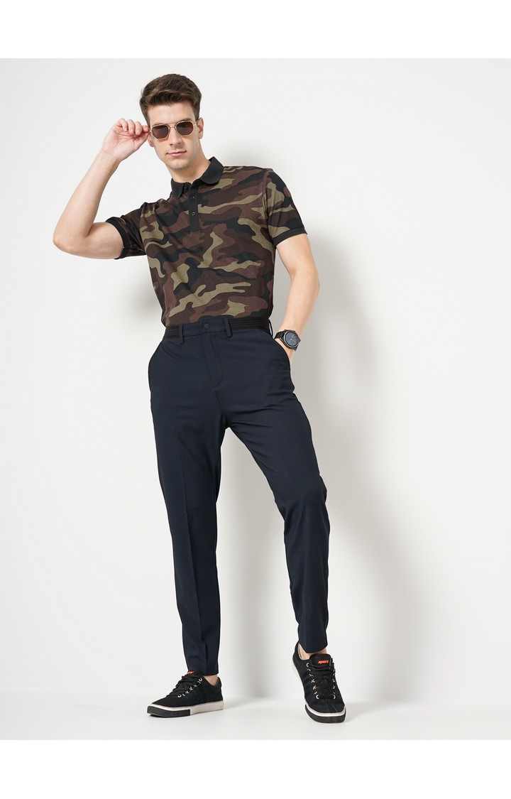 Men's Solid Blue Trouser