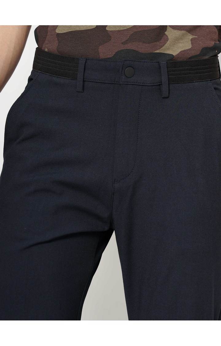 Men's Solid Blue Trouser