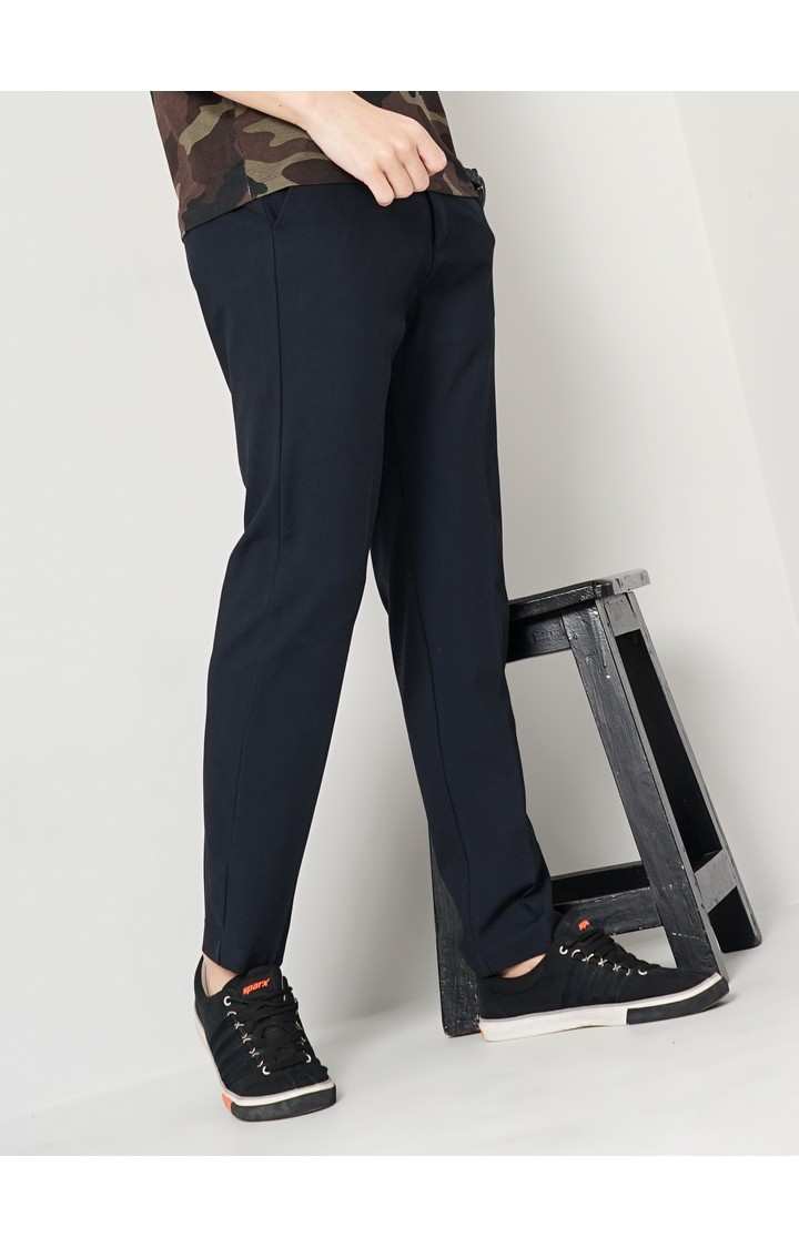 Men's Solid Blue Trouser