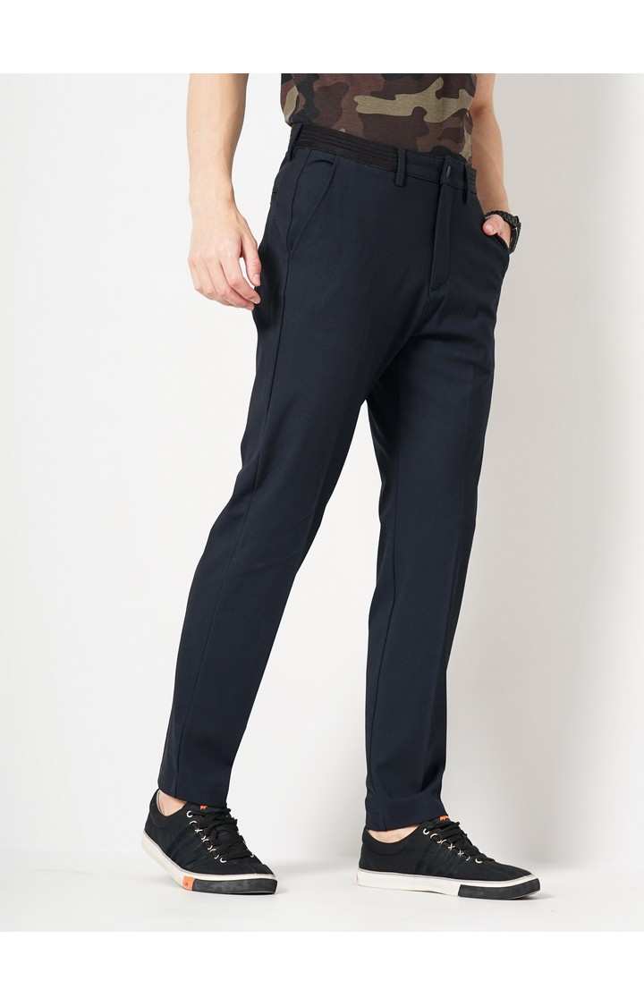Men's Solid Blue Trouser