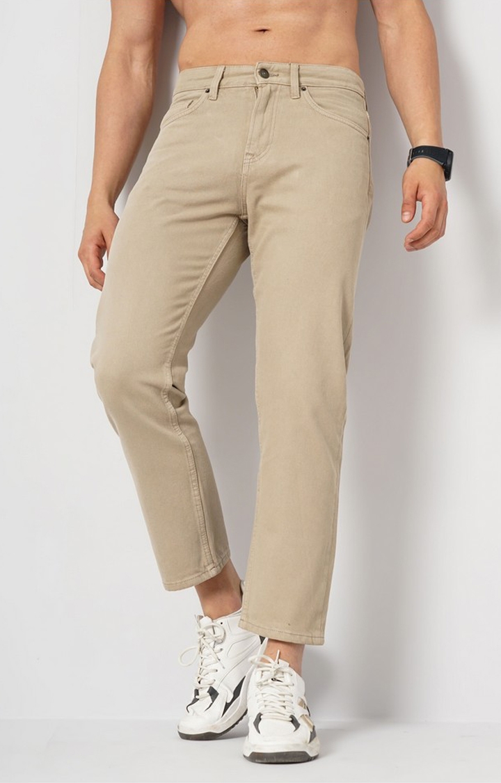 celio | Men's Solid Beige Jeans