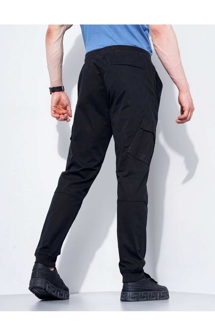 Men's Black Cotton Blend Handwoven Trousers