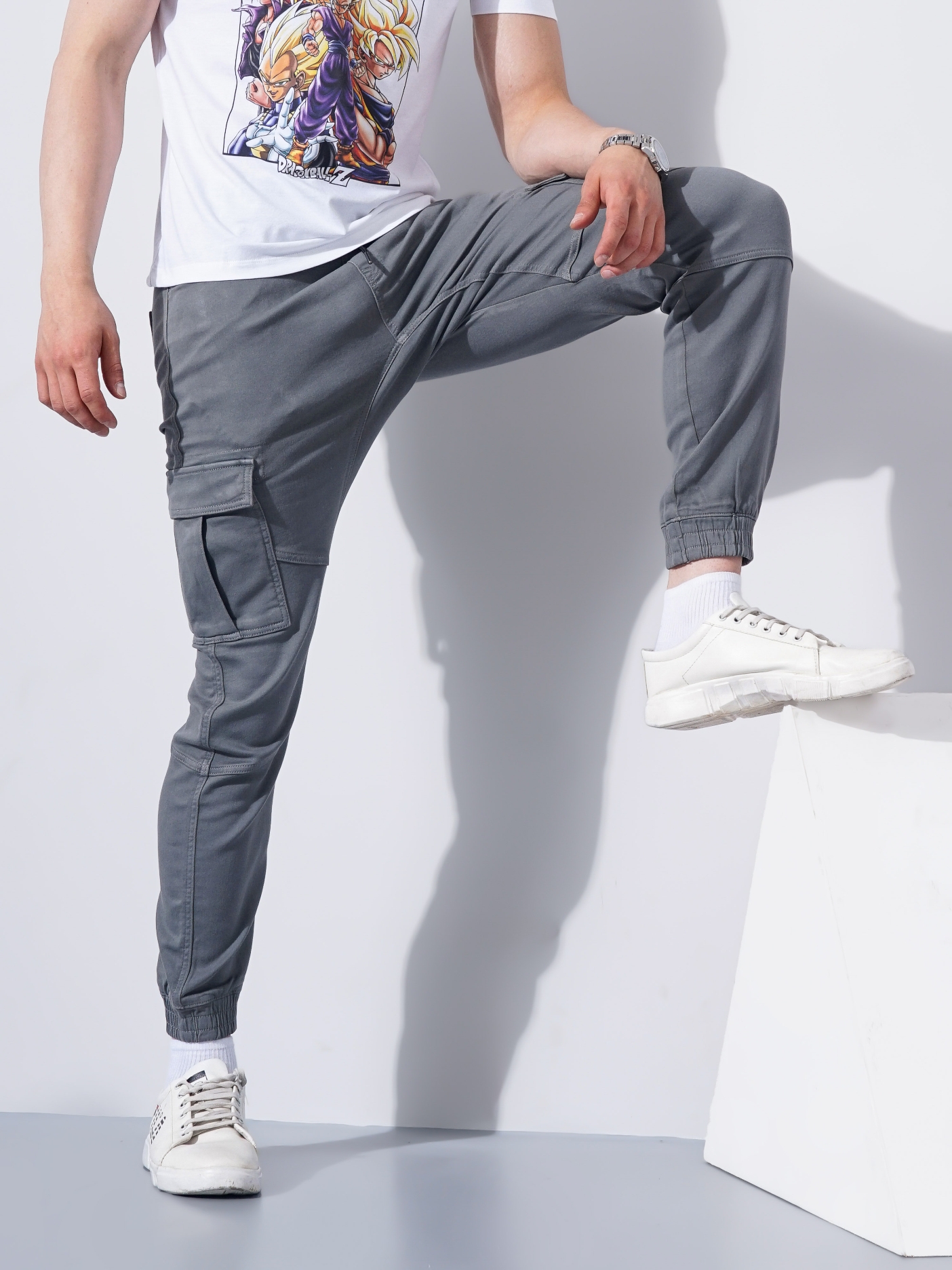 Men's Grey Cotton Blend Handwoven Trousers
