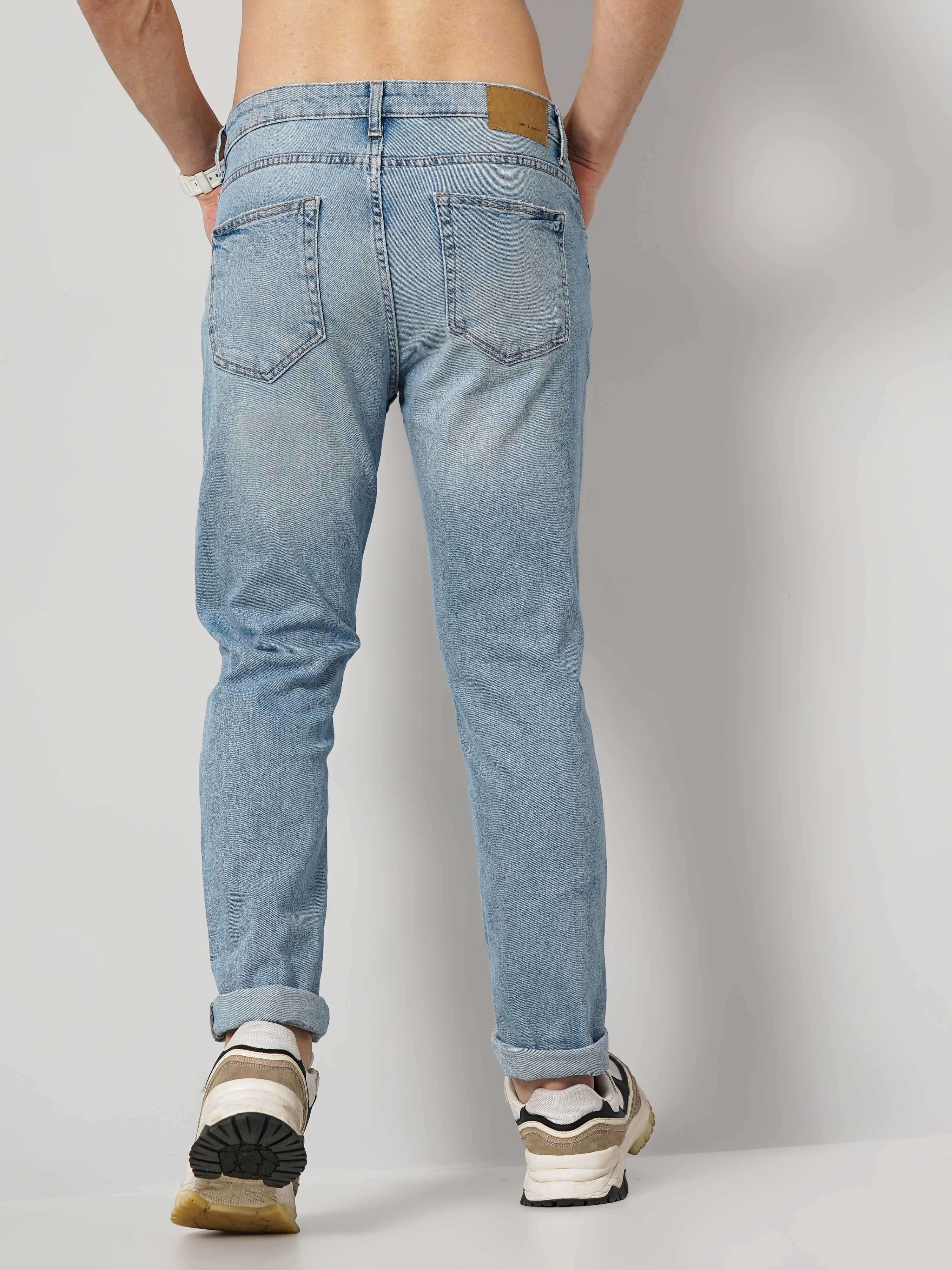 Celio Men's Solid Distress Jeans