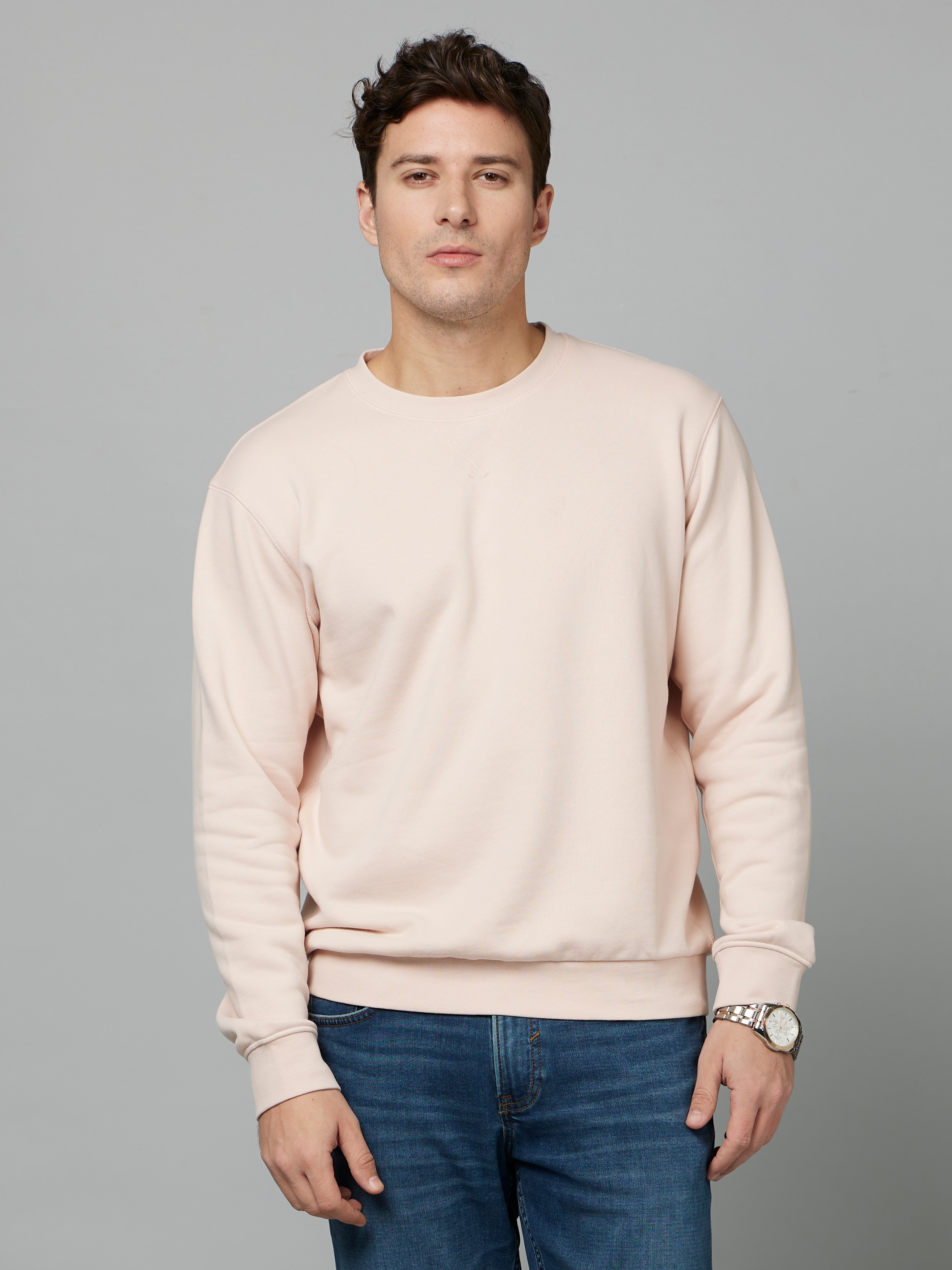 celio | Men's Pink Solid Sweatshirts