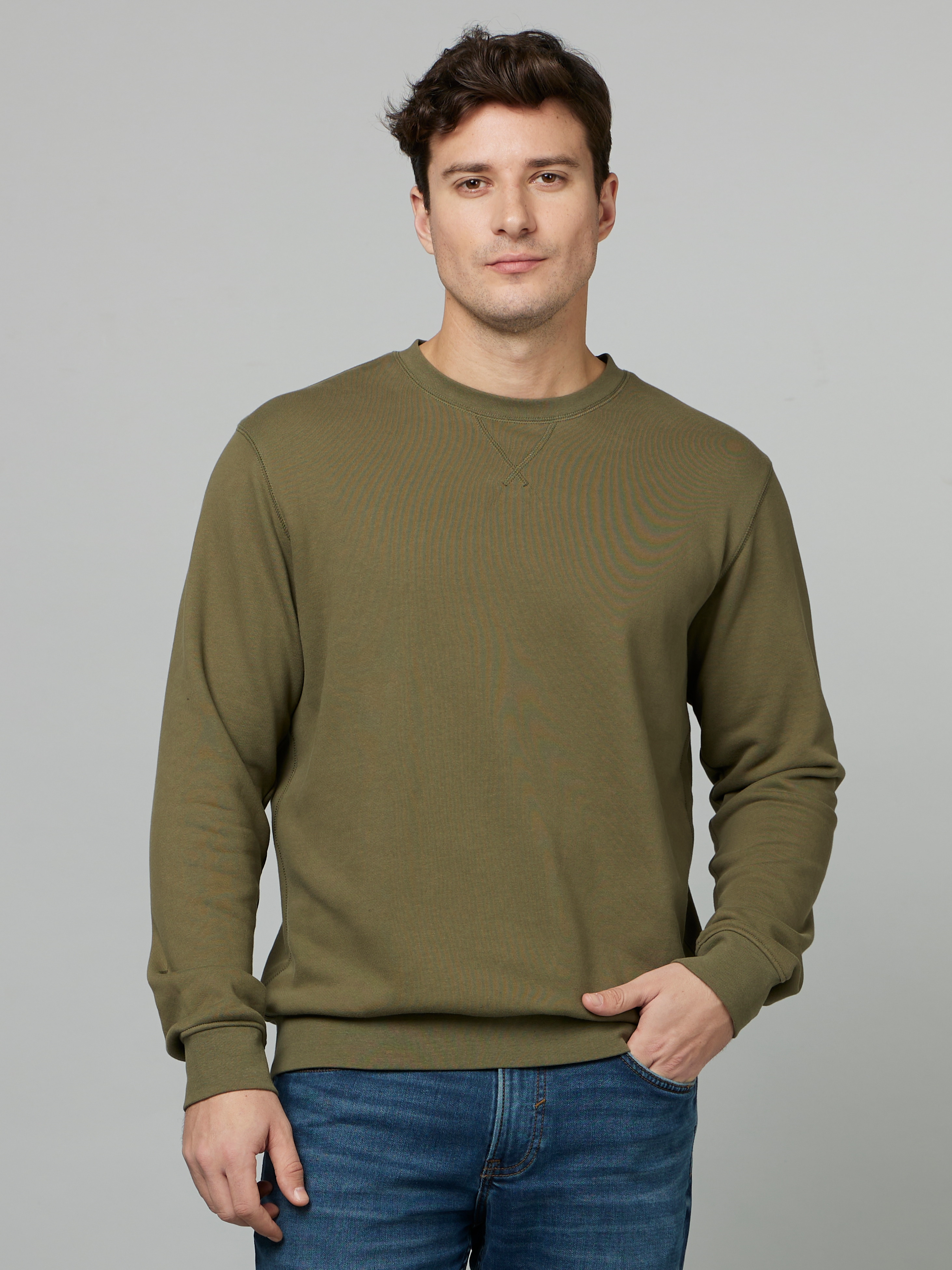 celio | Men's Brown Solid Sweatshirts