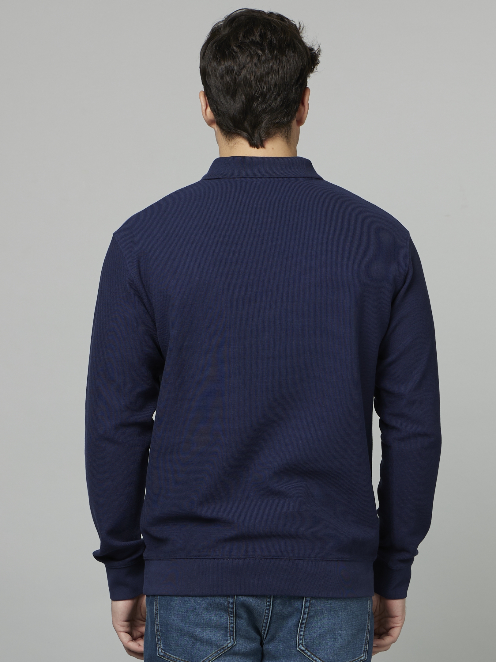 Men's Blue Solid Sweatshirts