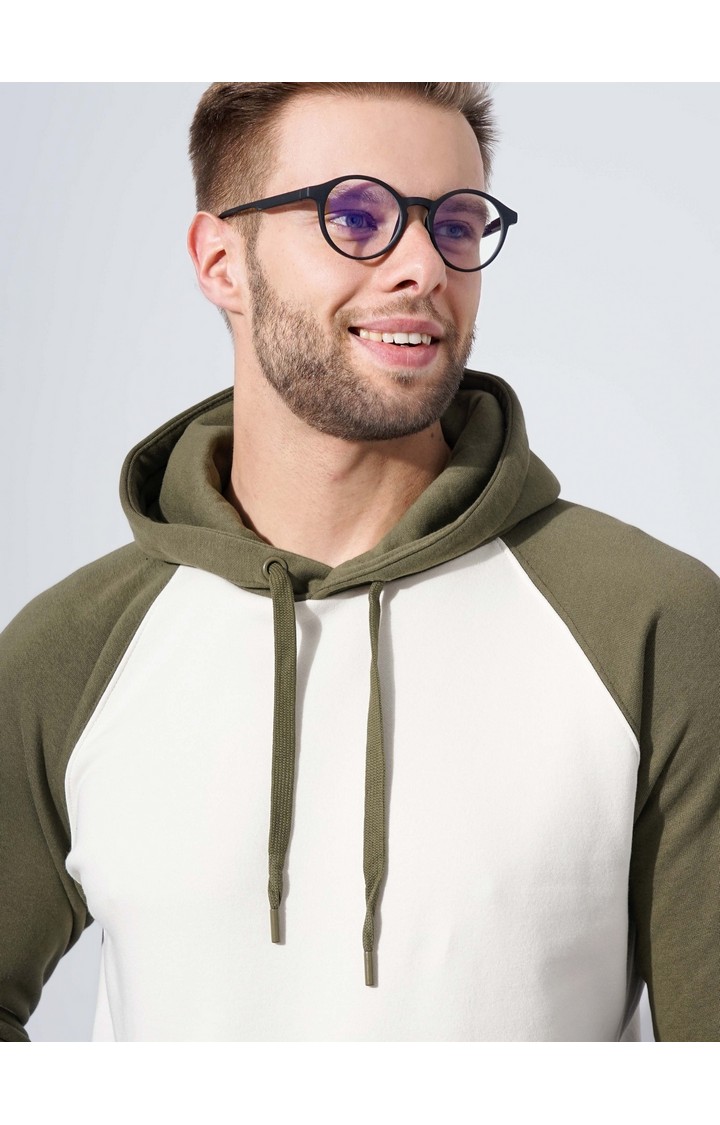 Men's Green Colourblock Hoodies
