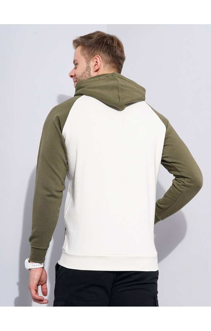 Men's Green Colourblock Hoodies