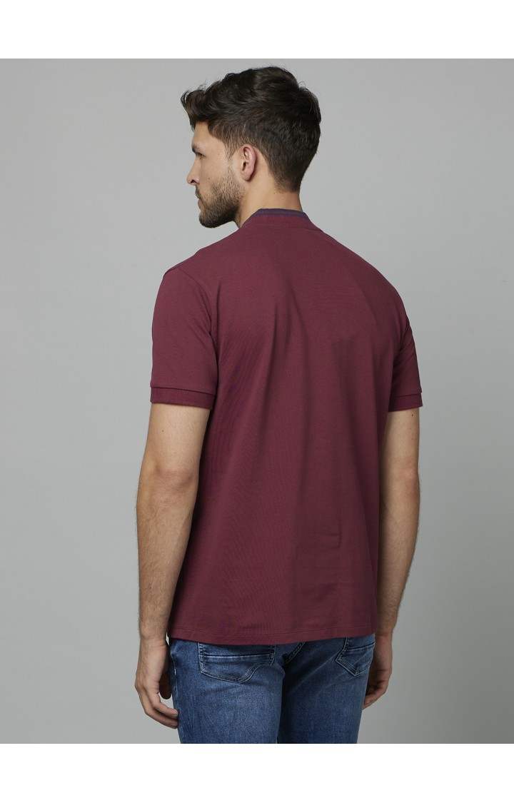 Men's Red Solid Regular T-Shirts