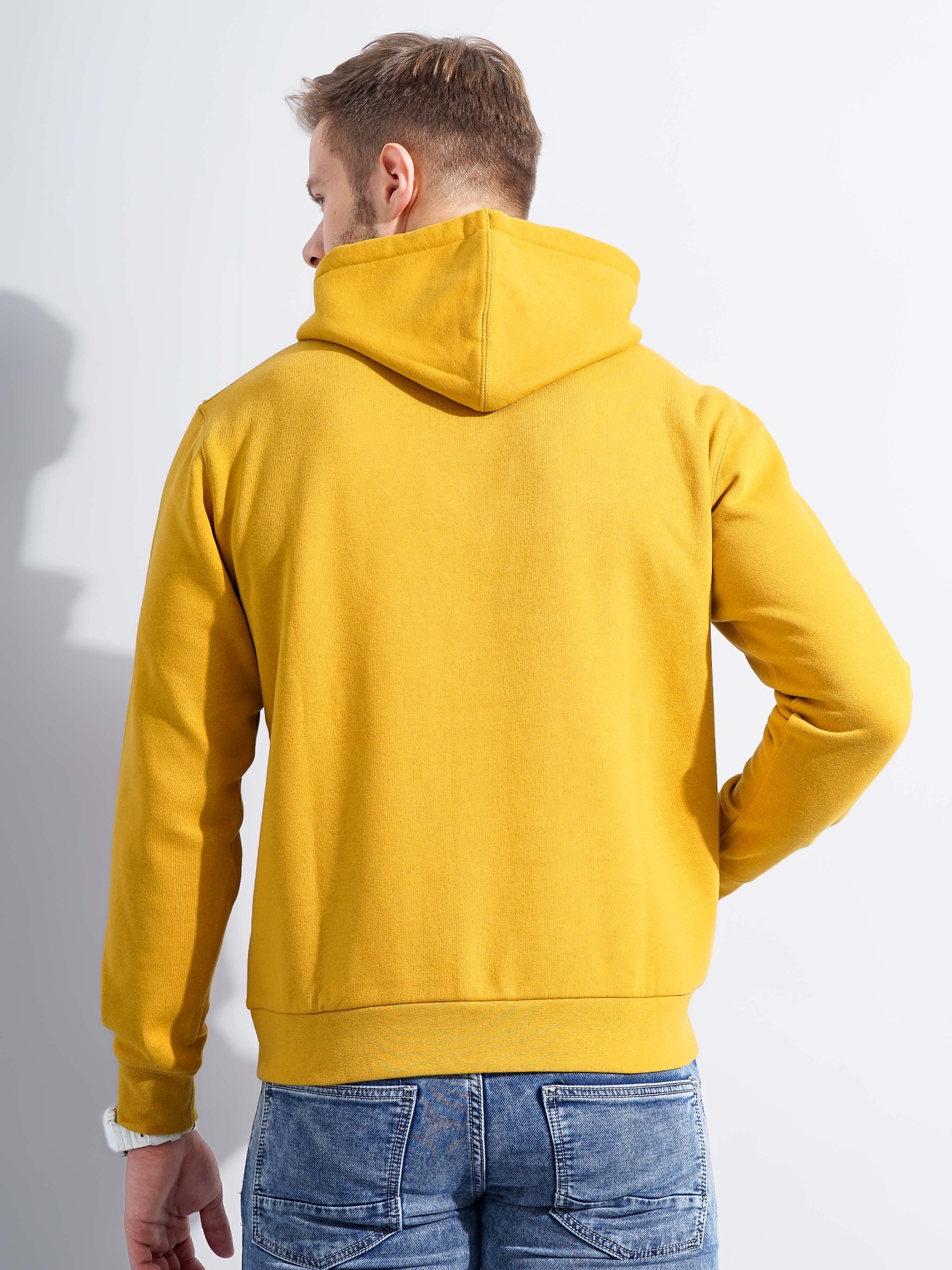 Men's Yellow Typographic Hoodies