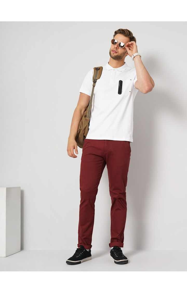 Men's Solid Red Trouser