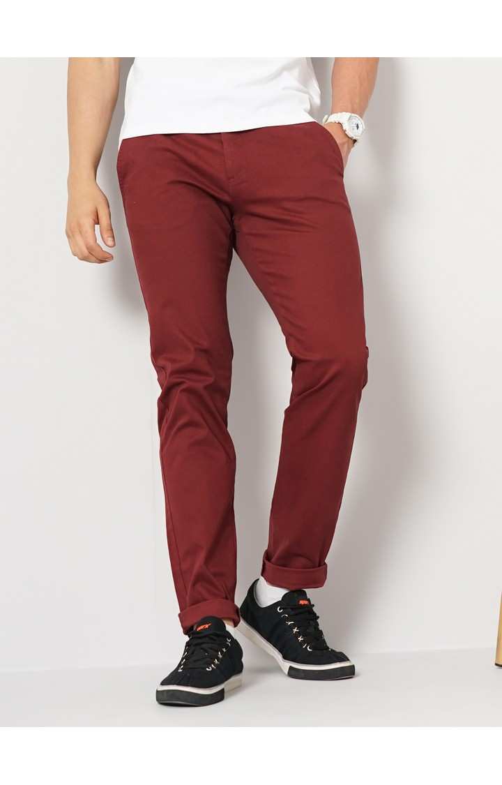 Men's Solid Red Trouser