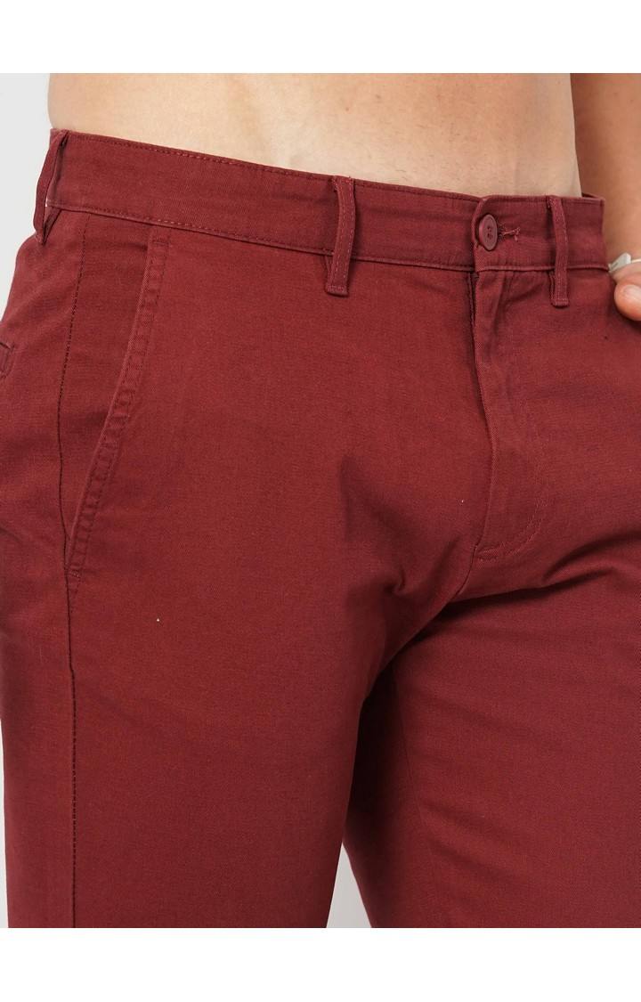Men's Solid Red Trouser