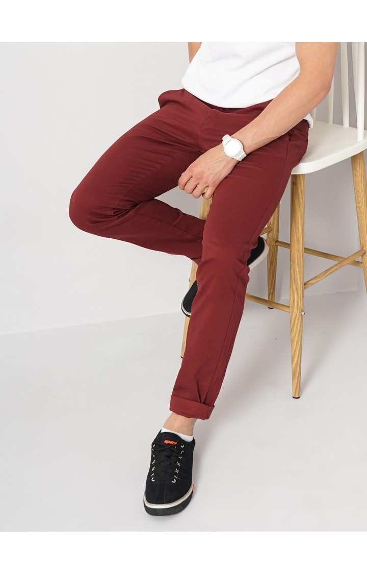 Men's Solid Red Trouser