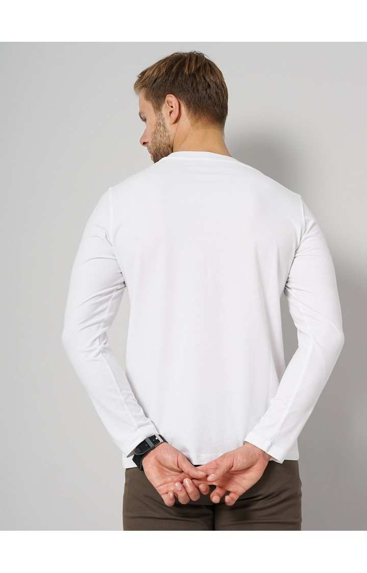 Men's White Solid Sweatshirts