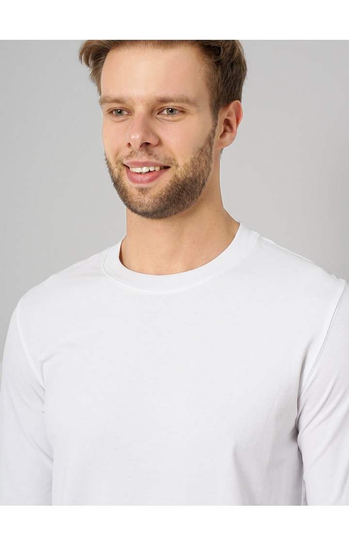 Men's White Solid Sweatshirts